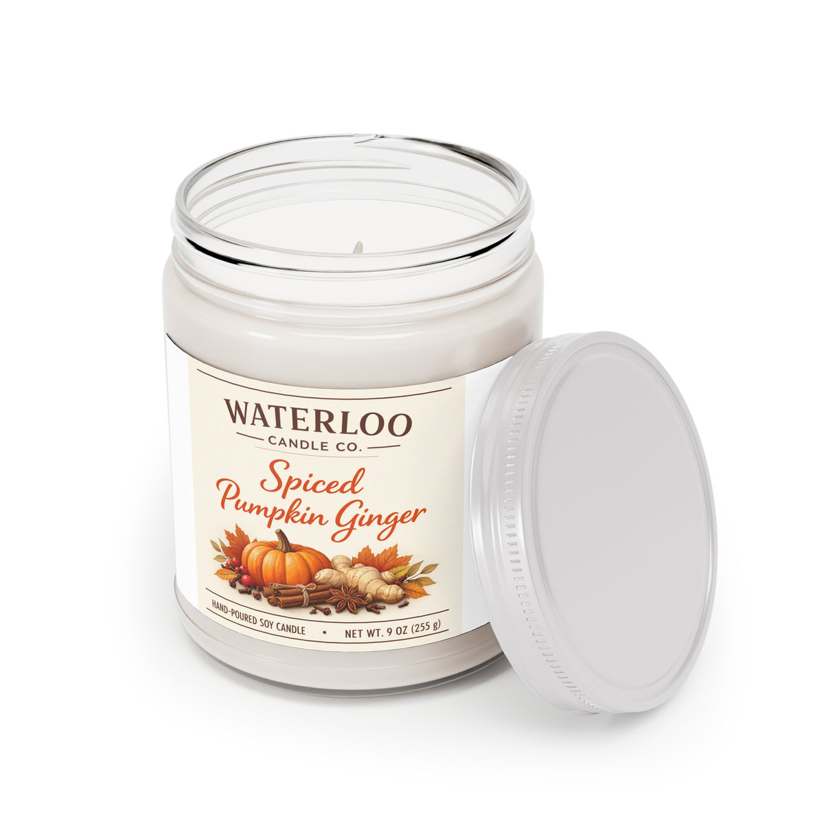 Waterloo Candle Co — Spiced Pumpkin Ginger (9 oz Soy Candle)